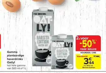 Carrefour Gamma plantaardige haverdrinks oatly aanbieding