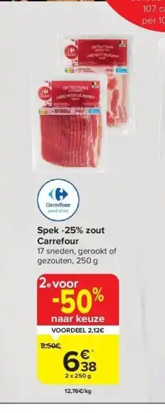 Carrefour Spek -25% zout carrefour aanbieding