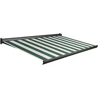 Brico Domasol zonnetent elektrisch ’Factor 10-A’ groen/witte strepen 550 x 250 cm aanbieding