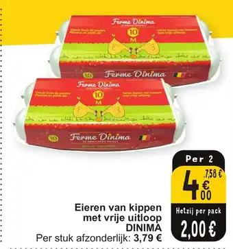 Cora Eieren van kippen met vrije uitloop DINIMA aanbieding