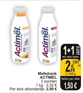 Cora Melkdrank ACTIMEL 2 x 645g aanbieding