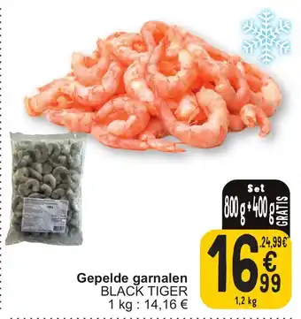 Cora Gepelde garnalen BLACK TIGER 1,2kg aanbieding