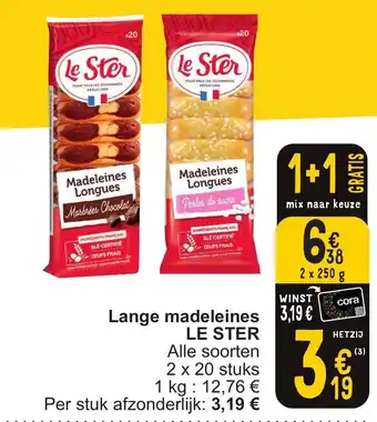Cora Lange madeleines LE STER 2 x 250g aanbieding