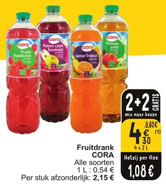 Cora Fruitdrank CORA 4 x 2L aanbieding