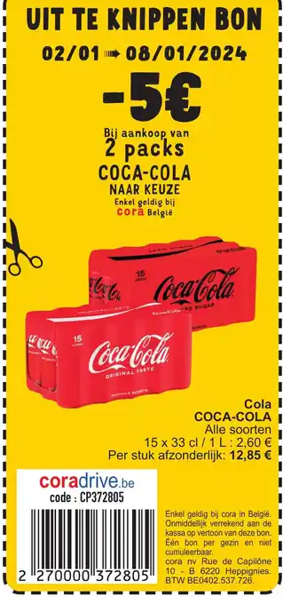 Cora Cola COCA-COLA aanbieding
