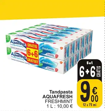 Cora Tandpasta AQUAFRESH FRESHMINT 12 x 75mL aanbieding