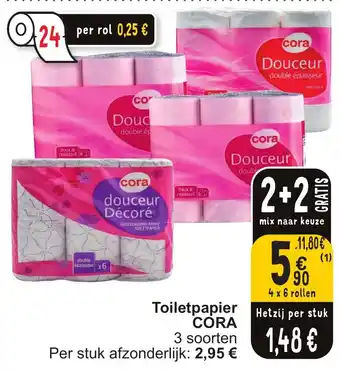 Toiletpapier CORA 4 x 6 rollen