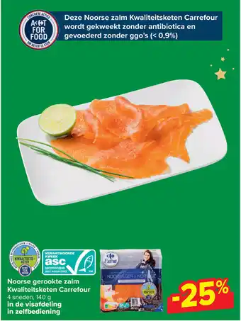 Carrefour Market Noorse gerookte zalm Kwaliteitsketen Carrefour aanbieding