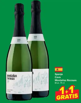 Carrefour Market Spanje Cava Montañas Rocosas Brut, 75 cl aanbieding