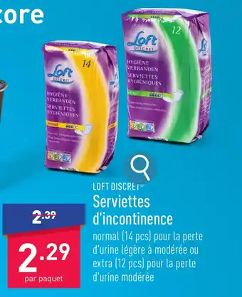 Serviettes d'incontinence