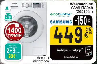 Cora Wasmachine WW91TA049 aanbieding