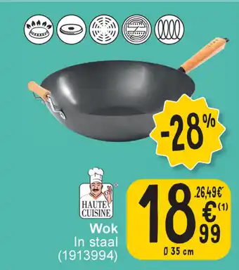 Wok In staal 35 cm