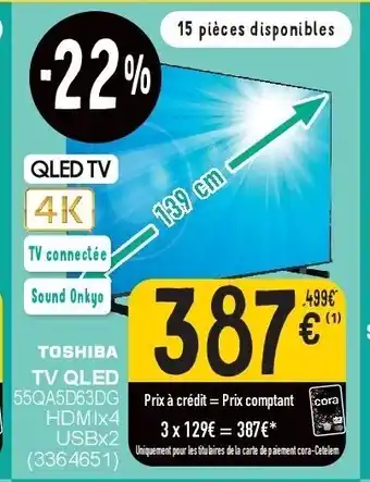 Cora Tv qled 55qa5d63dg hdmix4 usbx2 aanbieding