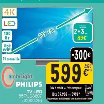 Cora Tv led 55pus8807 aanbieding