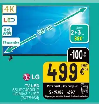 Cora Tv led 55ur74006lb hdmix3 / usb aanbieding