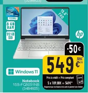 Cora Notebook 15s-fq5051nb aanbieding