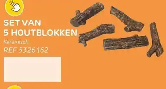 Brico Set van 5 houtblokken aanbieding