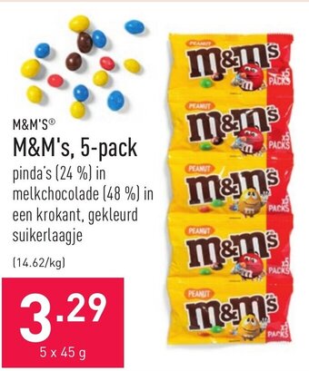 ALDI M&M's, 5-pack aanbieding