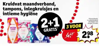 Kruidvat Kruidvat maandverband, tampons, inlegkruisjes en intieme hygiëne aanbieding