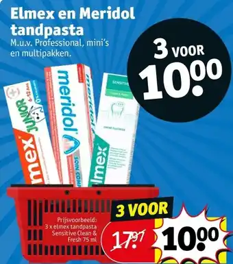 Kruidvat Elmex en meridol tandpasta aanbieding