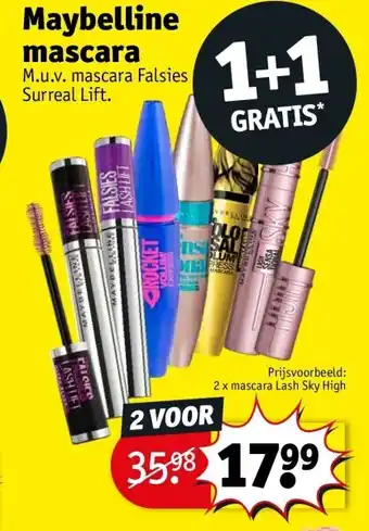 Kruidvat Maybelline mascara aanbieding