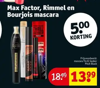 Kruidvat Max factor, rimmel en bourjois mascara aanbieding