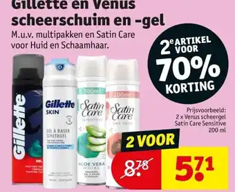 Kruidvat Gillette en venus scheerschuim en -gel aanbieding