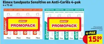 Kruidvat Elmex tandpasta sensitive en anti-cariës 4-pak aanbieding