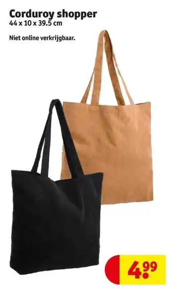 Kruidvat Corduroy shopper aanbieding