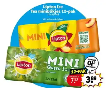 Lipton ice tea miniblikjes 12-pak