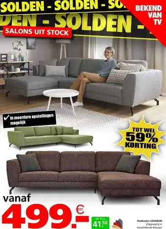 Seats and Sofas Lissabon hoeksalon aanbieding