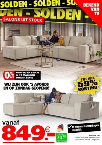 Seats and Sofas Gio hoeksalon aanbieding