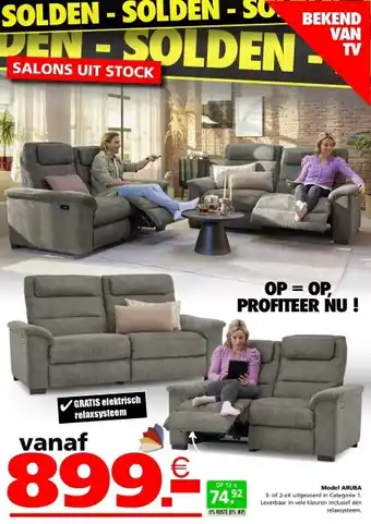Seats and Sofas Aruba 3-zits of 2-zits salon aanbieding