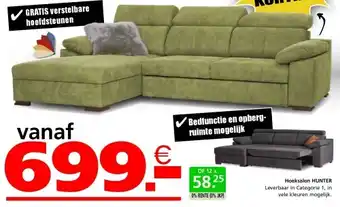 Seats and Sofas Hunter hoeksalon, zetelbed aanbieding