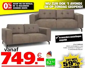 Seats and Sofas Cadillac 2,5-zits + 2-zits salon aanbieding