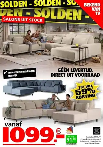 Seats and Sofas Marley u salon aanbieding