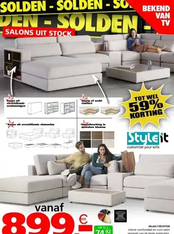 Seats and Sofas Creation hoeksalon aanbieding