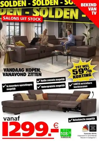 Seats and Sofas Royal hoeksalon aanbieding