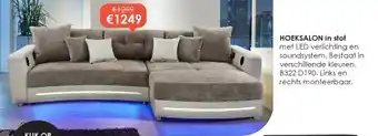 Krea Hoeksalon in stof aanbieding