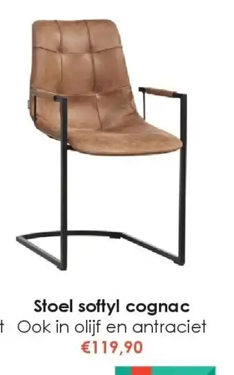 Krea Stoel softyl cognac aanbieding
