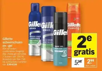 Albert Heijn Gillette scheerschuim en -gel aanbieding