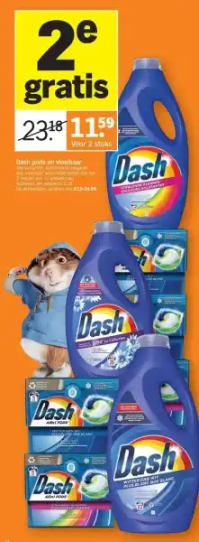 Albert Heijn Dash pods en vloeibaar aanbieding