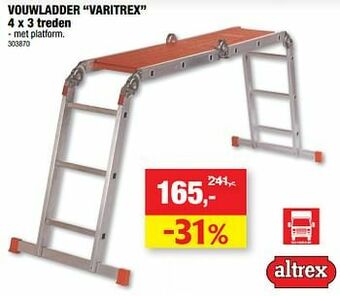 Hubo Vouwladder varitrex aanbieding
