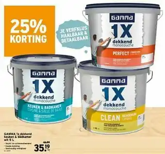 Gamma 1x dekkend keuken + badkamer wit