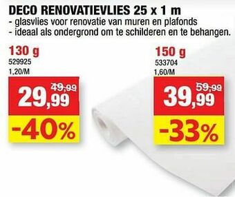 Hubo Deco renovatievlies aanbieding