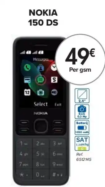 Carrefour Nokia 150 ds aanbieding