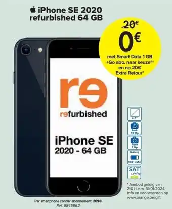 Carrefour Iphone se 2020 refurbished 64 gb aanbieding