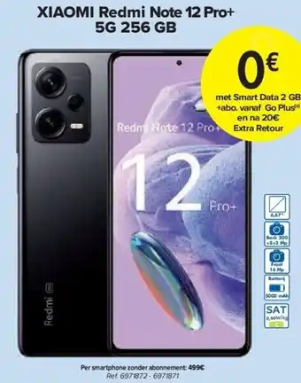 Carrefour Xiaomi redmi note 12 pro+ 5g 256 gb aanbieding