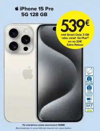 Carrefour Iphone 15 pro 5g 128 gb aanbieding