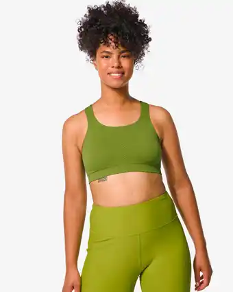 HEMA Hema naadloze sporttop medium support groen (groen) aanbieding